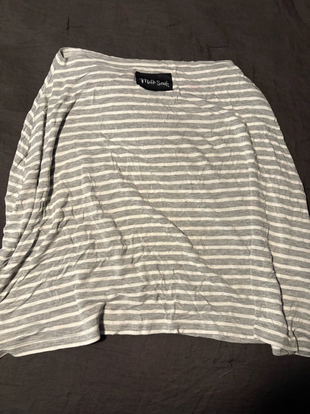 Milk snob grey and white striped car seat cover